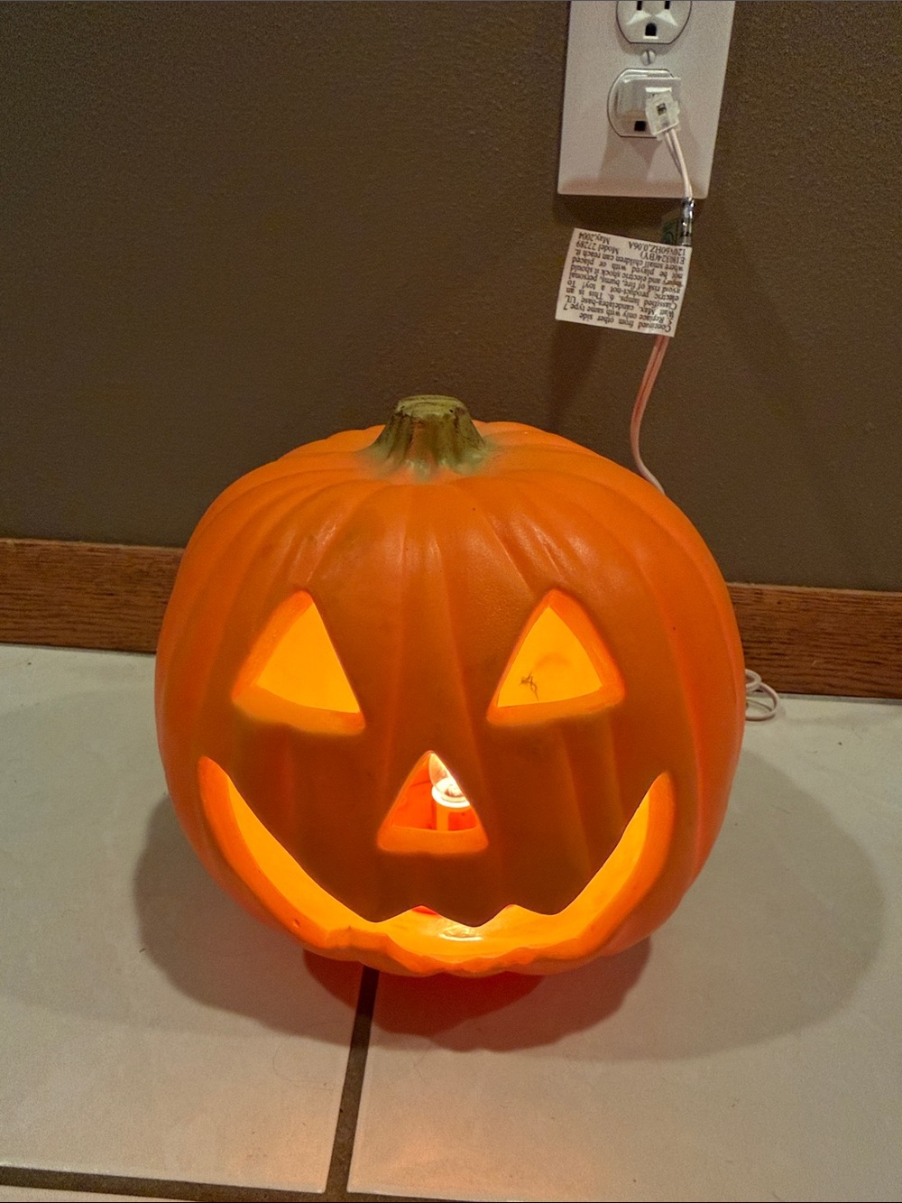 Vintage Gemmy Halloween Foam Plastic Mold Jack O Lantern Lighted Pumpkin Light - Picture 2 of 6